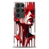 Phoenix Cep HD Baskılı Kılıf + SERAMİK TAM KAPLAYAN EKRAN KORUYUCU 150 Beyaz - Mavi Samsung Galaxy S23 Ultra ile uyumlu