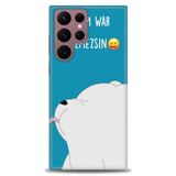 Phoenix Cep HD Baskılı Kılıf + SERAMİK TAM KAPLAYAN EKRAN KORUYUCU 152 Beyaz - Turuncu Samsung Galaxy S22 Ultra ile uyumlu