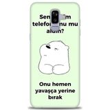 Phoenix Cep HD Baskılı Kılıf + SERAMİK TAM KAPLAYAN EKRAN KORUYUCU 155 Beyaz - Pembe Samsung Galaxy J8 ile uyumlu