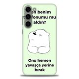 Phoenix Cep HD Baskılı Kılıf + SERAMİK TAM KAPLAYAN EKRAN KORUYUCU 155 Siyah - Beyaz Samsung Galaxy S23 ile uyumlu