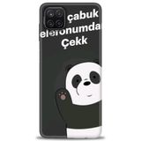 Phoenix Cep HD Baskılı Kılıf + SERAMİK TAM KAPLAYAN EKRAN KORUYUCU 156 Beyaz Kalpler Samsung Galaxy M12 ile uyumlu
