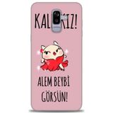 Phoenix Cep HD Baskılı Kılıf + SERAMİK TAM KAPLAYAN EKRAN KORUYUCU 165 Beyaz Desenli Samsung Galaxy J8 ile uyumlu