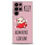 Phoenix Cep HD Baskılı Kılıf + SERAMİK TAM KAPLAYAN EKRAN KORUYUCU 165 Siyah - Beyaz Samsung Galaxy S22 Ultra ile uyumlu