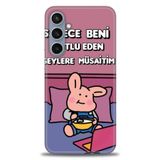 Phoenix Cep HD Baskılı Kılıf + SERAMİK TAM KAPLAYAN EKRAN KORUYUCU 166 Beyaz - Koyu Mor Samsung Galaxy S23 FE ile uyumlu