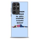 Phoenix Cep HD Baskılı Kılıf + SERAMİK TAM KAPLAYAN EKRAN KORUYUCU 169 Beyaz Çicek Desenli Samsung Galaxy S23 Ultra ile uyumlu