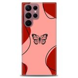 Phoenix Cep HD Baskılı Kılıf + SERAMİK TAM KAPLAYAN EKRAN KORUYUCU 189 Beyaz - Lacivert Samsung Galaxy S22 Ultra ile uyumlu
