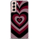 Phoenix Cep HD Baskılı Kılıf + SERAMİK TAM KAPLAYAN EKRAN KORUYUCU 191 Beyaz - Mor - Siyah Samsung Galaxy S21 FE ile uyumlu