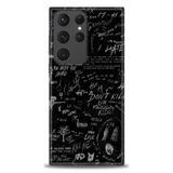 Phoenix Cep HD Baskılı Kılıf + SERAMİK TAM KAPLAYAN EKRAN KORUYUCU 202 Beyaz - Mor Samsung Galaxy S23 Ultra ile uyumlu
