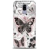 Phoenix Cep HD Baskılı Kılıf + SERAMİK TAM KAPLAYAN EKRAN KORUYUCU 206 Beyaz - Siyah Samsung Galaxy J8 ile uyumlu