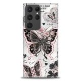 Phoenix Cep HD Baskılı Kılıf + SERAMİK TAM KAPLAYAN EKRAN KORUYUCU 206 Beyaz - Siyah Samsung Galaxy S23 Ultra ile uyumlu