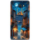 Phoenix Cep HD Baskılı Kılıf + SERAMİK TAM KAPLAYAN EKRAN KORUYUCU 221 Siyah - Altın Samsung Galaxy C9 Pro ile uyumlu
