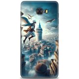 Phoenix Cep HD Baskılı Kılıf + SERAMİK TAM KAPLAYAN EKRAN KORUYUCU 224 Siyah - Beyaz Samsung Galaxy C9 Pro ile uyumlu