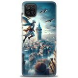 Phoenix Cep HD Baskılı Kılıf + SERAMİK TAM KAPLAYAN EKRAN KORUYUCU 224 Siyah - Kahverengi Samsung Galaxy M12 ile uyumlu