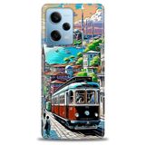 Phoenix Cep HD Baskılı Kılıf + SERAMİK TAM KAPLAYAN EKRAN KORUYUCU 225 Beyaz Desenli Xiaomi Redmi Note 12 Pro 5G ile uyumlu