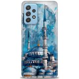 Phoenix Cep HD Baskılı Kılıf + SERAMİK TAM KAPLAYAN EKRAN KORUYUCU 228 Beyaz Çicek Desenli Samsung Galaxy A72 ile uyumlu