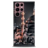 Phoenix Cep HD Baskılı Kılıf + SERAMİK TAM KAPLAYAN EKRAN KORUYUCU 230 Beyaz - Gold Samsung Galaxy S22 Ultra ile uyumlu