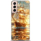 Phoenix Cep HD Baskılı Kılıf + SERAMİK TAM KAPLAYAN EKRAN KORUYUCU 234 Beyaz - Kırmızı - Siyah Samsung Galaxy S21 FE ile uyumlu