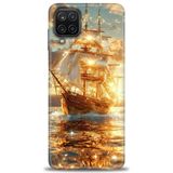 Phoenix Cep HD Baskılı Kılıf + SERAMİK TAM KAPLAYAN EKRAN KORUYUCU 234 Beyaz - Koyu Mor Samsung Galaxy M12 ile uyumlu