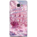 Phoenix Cep HD Baskılı Kılıf + SERAMİK TAM KAPLAYAN EKRAN KORUYUCU 238 Beyaz - Altın - Siyah Samsung Galaxy C9 Pro ile uyumlu
