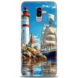 Phoenix Cep HD Baskılı Kılıf + SERAMİK TAM KAPLAYAN EKRAN KORUYUCU 239 Beyaz - Gold Samsung Galaxy J8 ile uyumlu