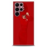 Phoenix Cep HD Baskılı Kılıf + SERAMİK TAM KAPLAYAN EKRAN KORUYUCU 241 Beyaz - Mavi - Siyah Samsung Galaxy S22 Ultra ile uyumlu