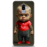 Phoenix Cep HD Baskılı Kılıf + SERAMİK TAM KAPLAYAN EKRAN KORUYUCU 244 Beyaz - Koyu Mor Samsung Galaxy J8 ile uyumlu