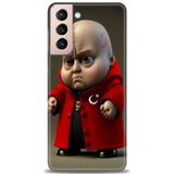 Phoenix Cep HD Baskılı Kılıf + SERAMİK TAM KAPLAYAN EKRAN KORUYUCU 245 Beyaz - Titanium Samsung Galaxy S21 FE ile uyumlu