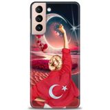 Phoenix Cep HD Baskılı Kılıf + SERAMİK TAM KAPLAYAN EKRAN KORUYUCU 249 Beyaz - Yıldız Samsung Galaxy S21 FE ile uyumlu