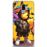 Phoenix Cep HD Baskılı Kılıf + SERAMİK TAM KAPLAYAN EKRAN KORUYUCU 251 Beyaz - Mor Samsung Galaxy J8 ile uyumlu