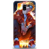 Phoenix Cep HD Baskılı Kılıf + SERAMİK TAM KAPLAYAN EKRAN KORUYUCU 252 Beyaz - Mor - Siyah Samsung Galaxy J8 ile uyumlu