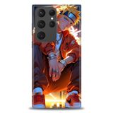 Phoenix Cep HD Baskılı Kılıf + SERAMİK TAM KAPLAYAN EKRAN KORUYUCU 252 Beyaz - Mor - Siyah Samsung Galaxy S23 Ultra ile uyumlu