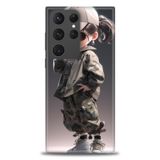 Phoenix Cep HD Baskılı Kılıf + SERAMİK TAM KAPLAYAN EKRAN KORUYUCU 254 Beyaz - Sarı Samsung Galaxy S23 Ultra ile uyumlu