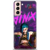Phoenix Cep HD Baskılı Kılıf + SERAMİK TAM KAPLAYAN EKRAN KORUYUCU 275 Beyaz - Fuşya Samsung Galaxy S21 FE ile uyumlu