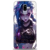 Phoenix Cep HD Baskılı Kılıf + SERAMİK TAM KAPLAYAN EKRAN KORUYUCU 276 Siyah - Bordo Samsung Galaxy J8 ile uyumlu