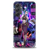 Phoenix Cep HD Baskılı Kılıf + SERAMİK TAM KAPLAYAN EKRAN KORUYUCU 277 Beyaz Çicek Desenli Samsung Galaxy A54 ile uyumlu