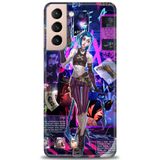 Phoenix Cep HD Baskılı Kılıf + SERAMİK TAM KAPLAYAN EKRAN KORUYUCU 277 Beyaz - Gri Samsung Galaxy S21 FE ile uyumlu