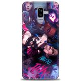 Phoenix Cep HD Baskılı Kılıf + SERAMİK TAM KAPLAYAN EKRAN KORUYUCU 278 Siyah - Gold Samsung Galaxy J8 ile uyumlu