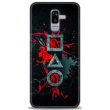 Phoenix Cep HD Baskılı Kılıf + SERAMİK TAM KAPLAYAN EKRAN KORUYUCU 281 Siyah - Gül Samsung Galaxy J8 ile uyumlu