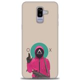 Phoenix Cep HD Baskılı Kılıf + SERAMİK TAM KAPLAYAN EKRAN KORUYUCU 286 Beyaz - Altın - Siyah Samsung Galaxy J8 ile uyumlu