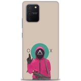 Phoenix Cep HD Baskılı Kılıf + SERAMİK TAM KAPLAYAN EKRAN KORUYUCU 286 Beyaz Çicek Desenli Samsung Galaxy S10 Lite ile uyumlu
