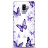 Phoenix Cep HD Baskılı Kılıf + SERAMİK TAM KAPLAYAN EKRAN KORUYUCU 293 Beyaz - Koyu Mor Samsung Galaxy J8 ile uyumlu