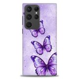 Phoenix Cep HD Baskılı Kılıf + SERAMİK TAM KAPLAYAN EKRAN KORUYUCU 296 Beyaz - Lacivert Samsung Galaxy S23 Ultra ile uyumlu