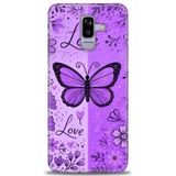 Phoenix Cep HD Baskılı Kılıf + SERAMİK TAM KAPLAYAN EKRAN KORUYUCU 298 Beyaz - Mavi - Altın Samsung Galaxy J8 ile uyumlu