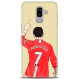 Phoenix Cep HD Baskılı Kılıf + SERAMİK TAM KAPLAYAN EKRAN KORUYUCU 3 Beyaz - Mavi Samsung Galaxy J8 ile uyumlu