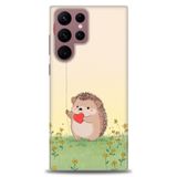 Phoenix Cep HD Baskılı Kılıf + SERAMİK TAM KAPLAYAN EKRAN KORUYUCU 305 Beyaz Karbon Samsung Galaxy S22 Ultra ile uyumlu