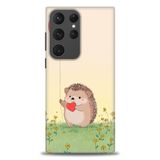 Phoenix Cep HD Baskılı Kılıf + SERAMİK TAM KAPLAYAN EKRAN KORUYUCU 305 Beyaz - Taba Samsung Galaxy S23 Ultra ile uyumlu