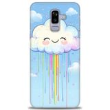 Phoenix Cep HD Baskılı Kılıf + SERAMİK TAM KAPLAYAN EKRAN KORUYUCU 307 Beyaz - Turkuaz - Fuşya Samsung Galaxy J8 ile uyumlu