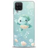 Phoenix Cep HD Baskılı Kılıf + SERAMİK TAM KAPLAYAN EKRAN KORUYUCU 310 Siyah - Açık Mavi Samsung Galaxy M12 ile uyumlu