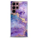 Phoenix Cep HD Baskılı Kılıf + SERAMİK TAM KAPLAYAN EKRAN KORUYUCU 311 Siyah - Açık Mavi Samsung Galaxy S22 Ultra ile uyumlu