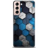 Phoenix Cep HD Baskılı Kılıf + SERAMİK TAM KAPLAYAN EKRAN KORUYUCU 323 Beyaz - Altın - Siyah Samsung Galaxy S21 FE ile uyumlu